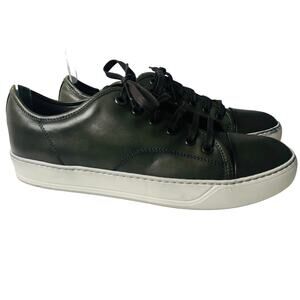 Lanvin Cap Toe Sneaker in Dark Green Calf Leather Athletic Shoes Sneakers Sz 6